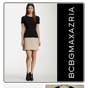 BCBG Black and Beige color block dress